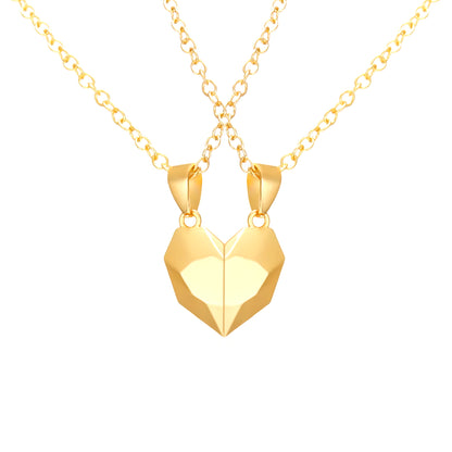 Good Simple Quality Couple Pendant Necklace Electrocardiogram,Magnetic Heart,Pendant Splicing Necklace Valentine'S Day Gift