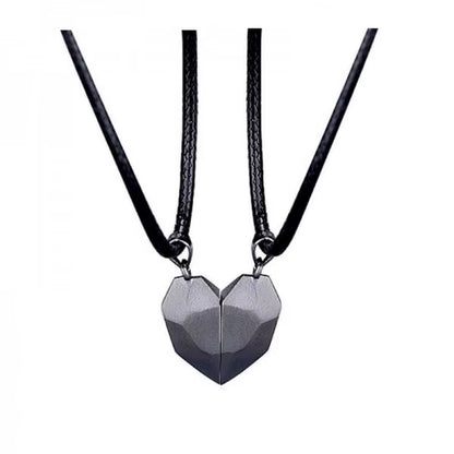 Minimalist Lovers Matching Friendship Love Heart Pendant Necklace Magnetic Distance Couple Necklace Jewelry Anniversary Gift